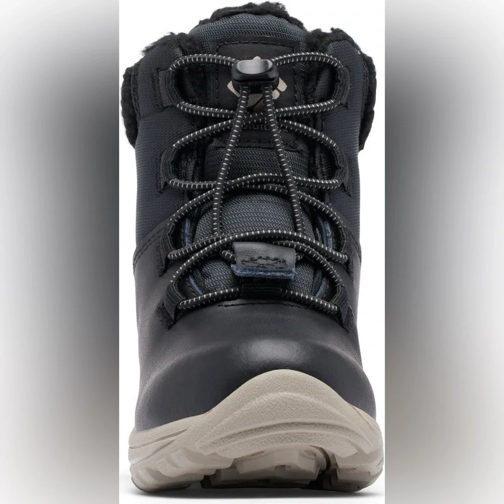NWT Columbia Youth Moritza Waterproof Insulated Snow Boot, Black/Kettle, 4